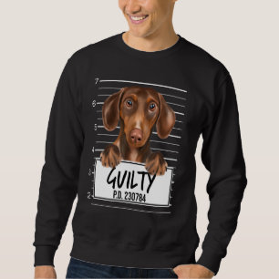 Moletom Ficha Criminal do Dachshund Marrom Cão Culpado