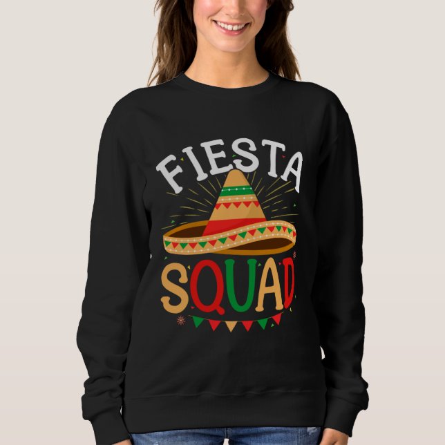 Moletom Fiesta Squad Cinco de Mayo Sombrero Mexico Lets Fi (Frente)
