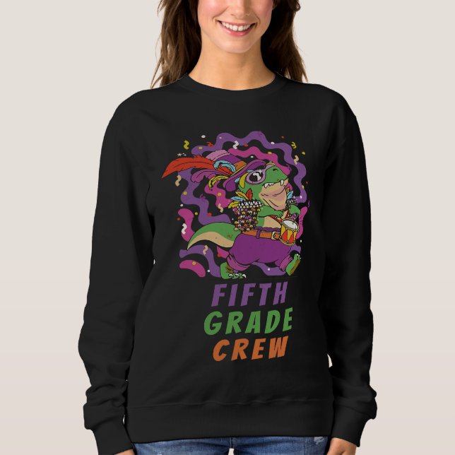 Moletom Fifth Grade Crew School Kid & Teacher Mardi Gras D (Frente)