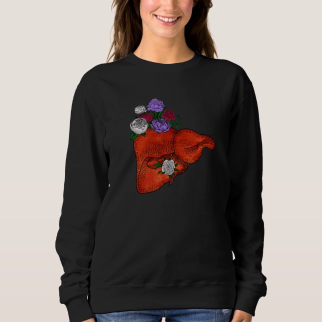 Moletom Fígado Anatômico Floral E Flores Enfermeira Médico (Frente)