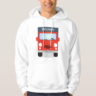 Moletom Figura de desenho animado de caminhão vermelho-bra