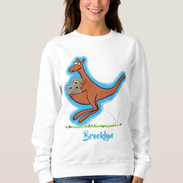 Moletom Figura de desenho animado de canguru e koalas (Frente)