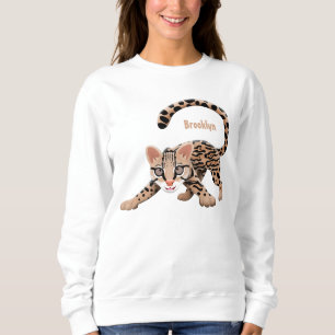 Moletom Figura de desenho animado de ocelot bonito