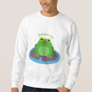 Moletom Figura de desenho animado do sapo verde-bonito