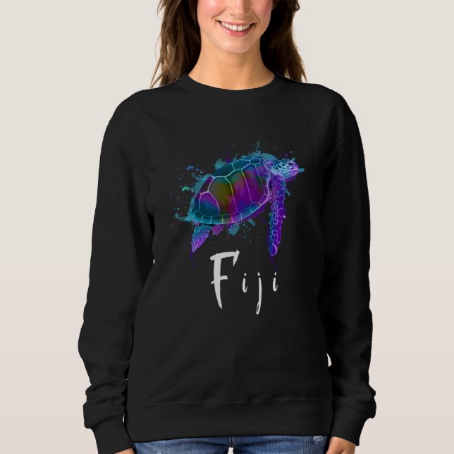 Moletom Fiji Islands Watercolor Turtle Fiji Souvenir (Frente)