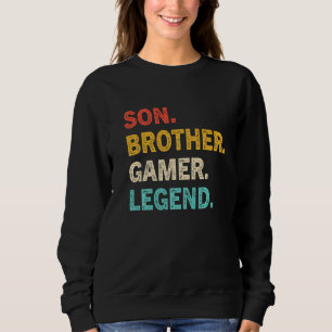 Moletom Filho Irmão Para Jogos Legenda Vintage Gamer Teena