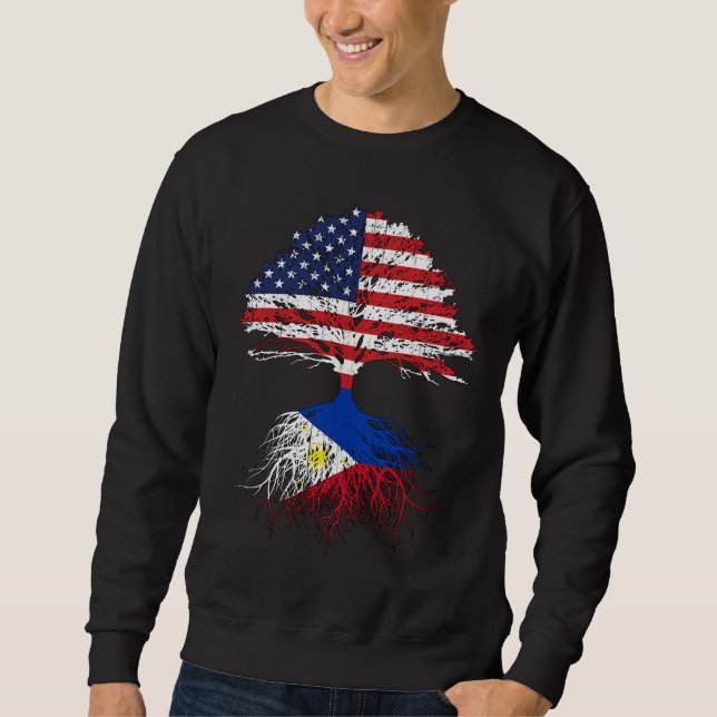 Moletom Filipino Roots American Grown Filipinas Flag Gif (Frente)