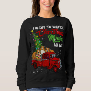 Moletom Filmes De Natal Engraçado Sheltie Filmes Red Truck