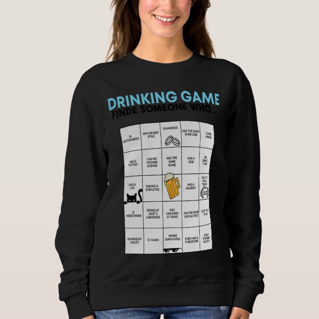 Moletom Find someone who   Drinking Game (Frente)