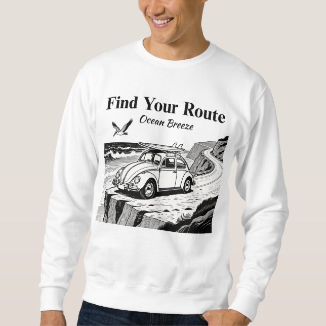 Moletom Find Your Route Vintage Surf Bug Graphic (Frente)