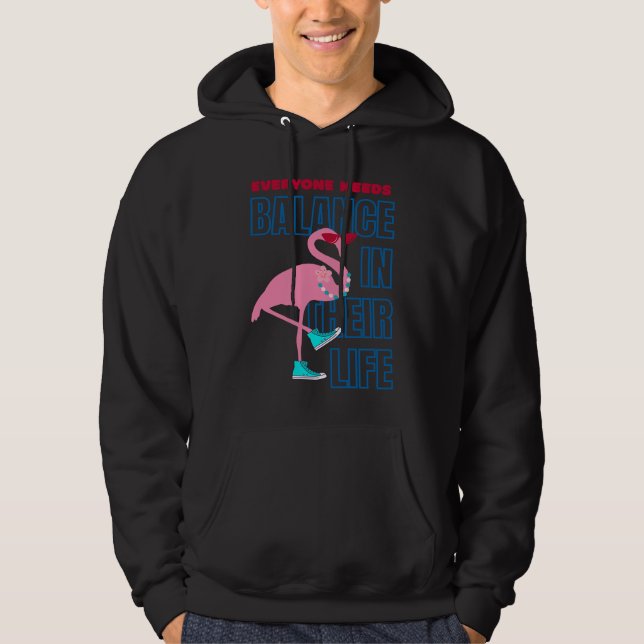 Moletom Finding Flamingo balance  Positive Affirmation (Frente)