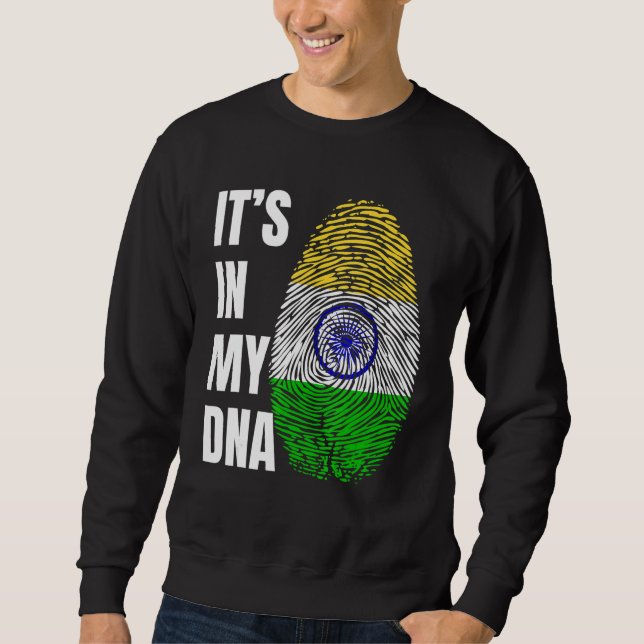 Moletom Fingerprint DNA Biometry Indian Flag India (Frente)