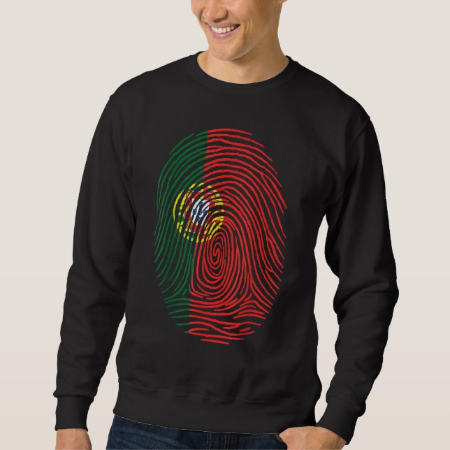 Moletom Fingerprint Proud Portuguese Roots Portugal Flag (Frente)