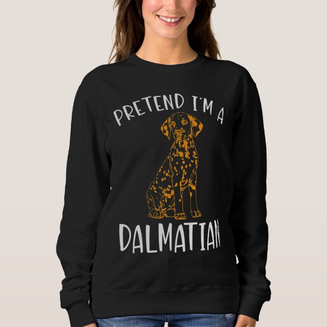 Moletom Fingir que sou um Cão de Halloween Dalmaciano (Frente)