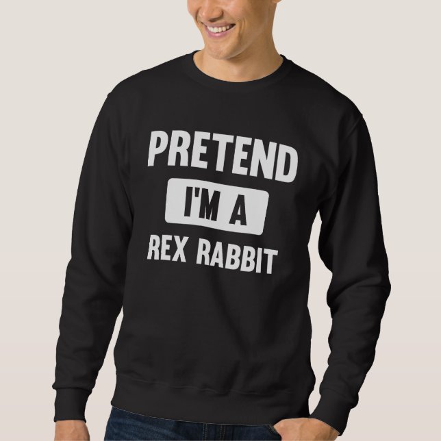 Moletom Fingir que sou um fato de coelho Rex para o Hallow (Frente)