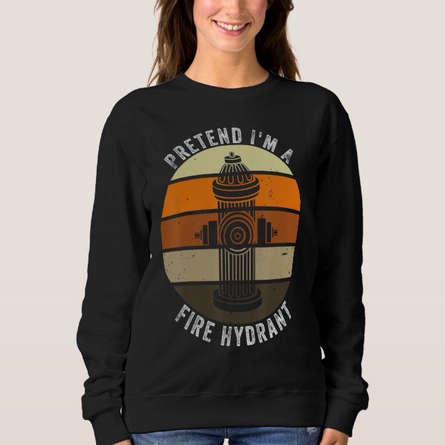Moletom Fingir que sou um Hydrant Retro Lazy Halloween Co (Frente)
