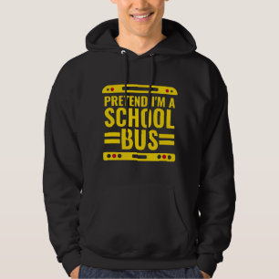 Moletom Fingir que sou um ônibus escolar Fantasia preguiço