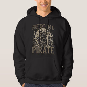 Moletom Fingir que sou um Pavilhão Pirata Pavilhão Preguiç