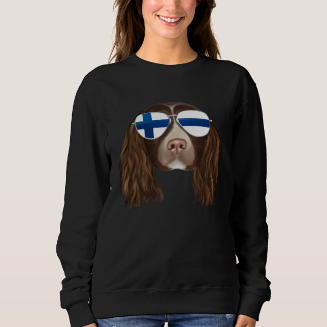 Moletom Finnish Flag English Springer Spaniel Dog Finland  (Frente)