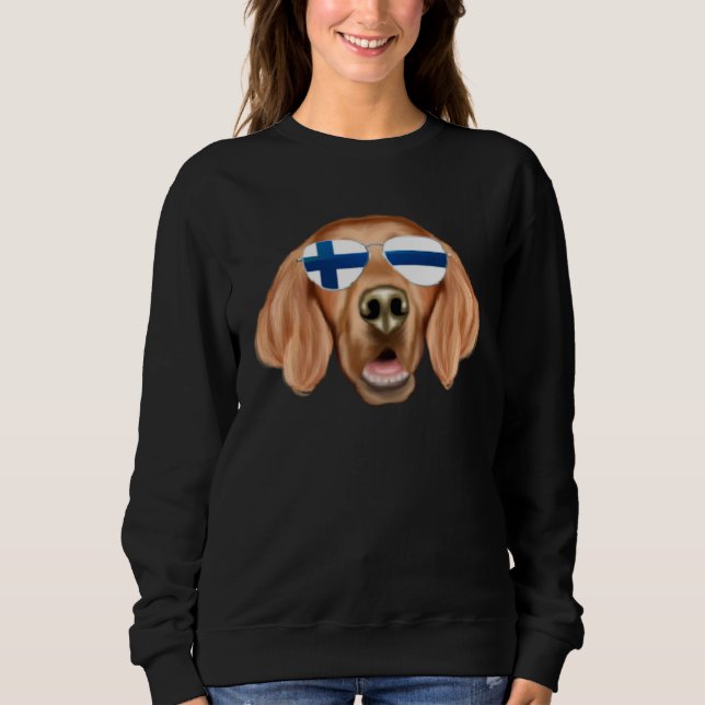 Moletom Finnish Flag Irish Setter Dog Finland Pocket (Frente)