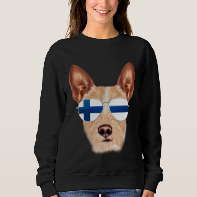 Moletom Finnish Flag Portuguese Podengo Pequeno Dog Finlan (Frente)