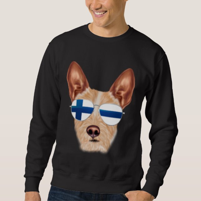 Moletom Finnish Flag Portuguese Podengo Pequeno Dog Finlan (Frente)