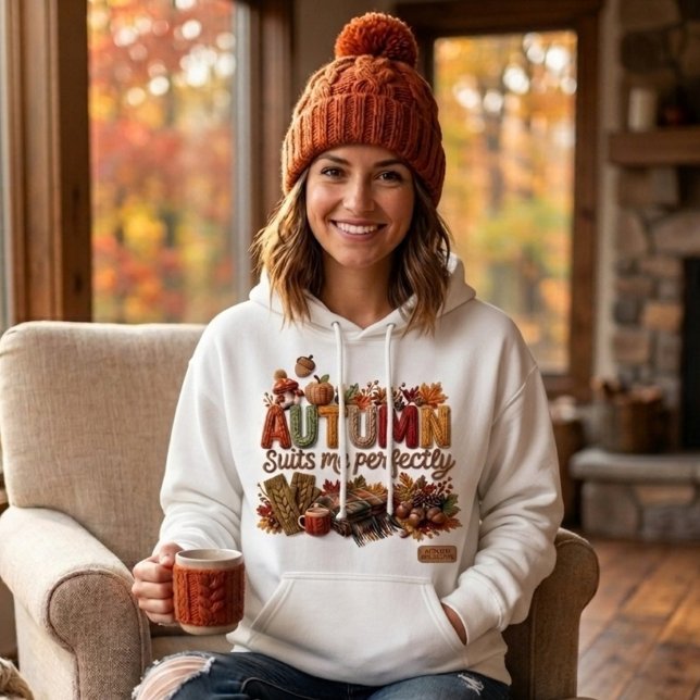 Moletom Fio de Arte Outono Combina Comigo (Autumn suits me perfectly hoodie)