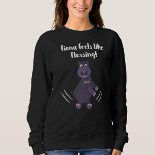 Moletom Fiona O Bebê Hippo De Cincinnati Sente-Se Como Fl