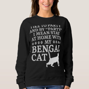 Moletom Fique em Casa Com Meu Gato Bengal Kitty Meow Leopa