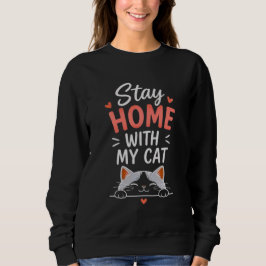Moletom Fique em Casa Com Meu Gato Introvertido Aconchegan