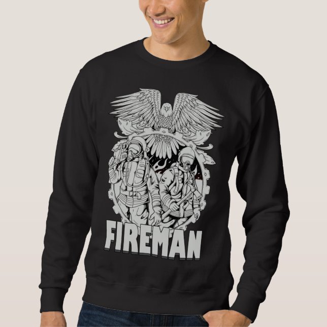 Moletom Firefighter American Flag Eagle Fireman Womans Man (Frente)