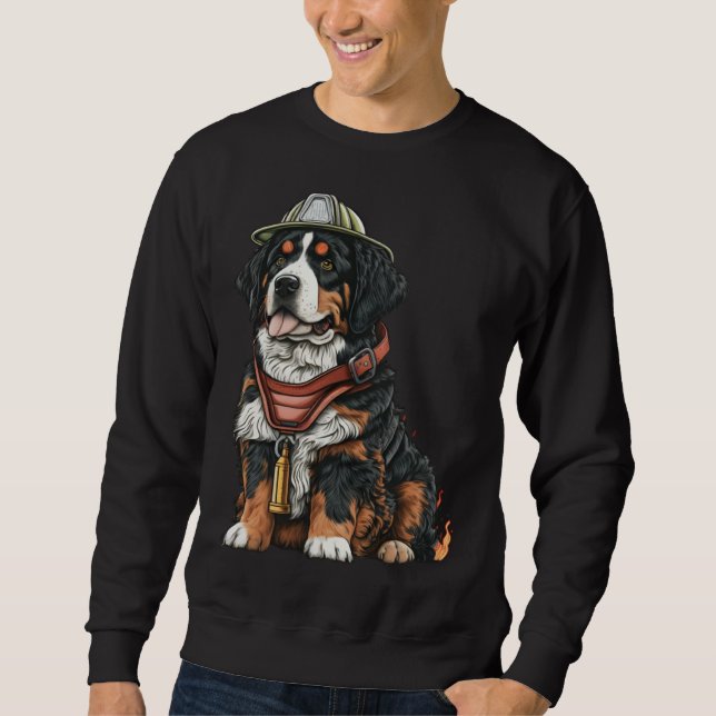 Moletom FireFighter Dog For Bernese Mountain Dad Fire Figh (Frente)