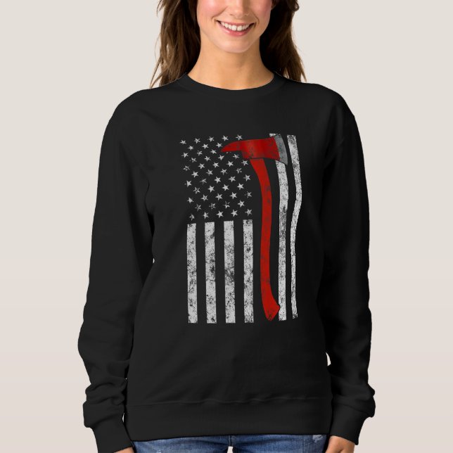 Moletom Firefighter Fireman Firefighting Patriotic America (Frente)