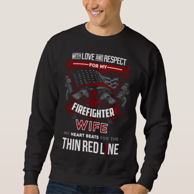 Moletom Firefighter Wife Support Thin Red Line (Frente)