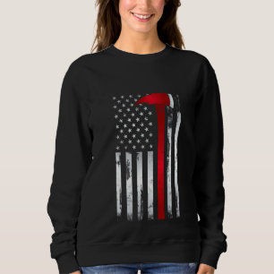 Moletom Fireman Thin Red Line American Flag Ax Para Firefi
