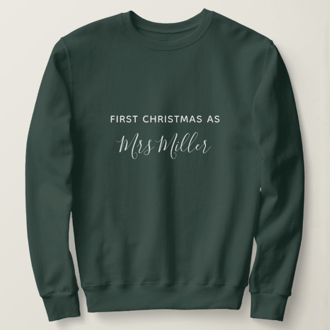 Moletom First Christmas as Mrs Personalized Sweatshirt (Frente do Design)