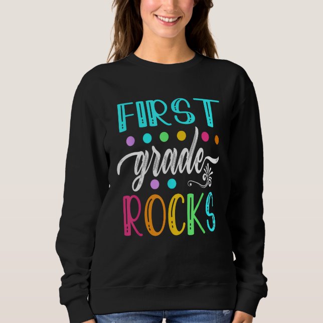 Moletom First Grade Rocks  Team 1st Grade Teacher Kids Boy (Frente)