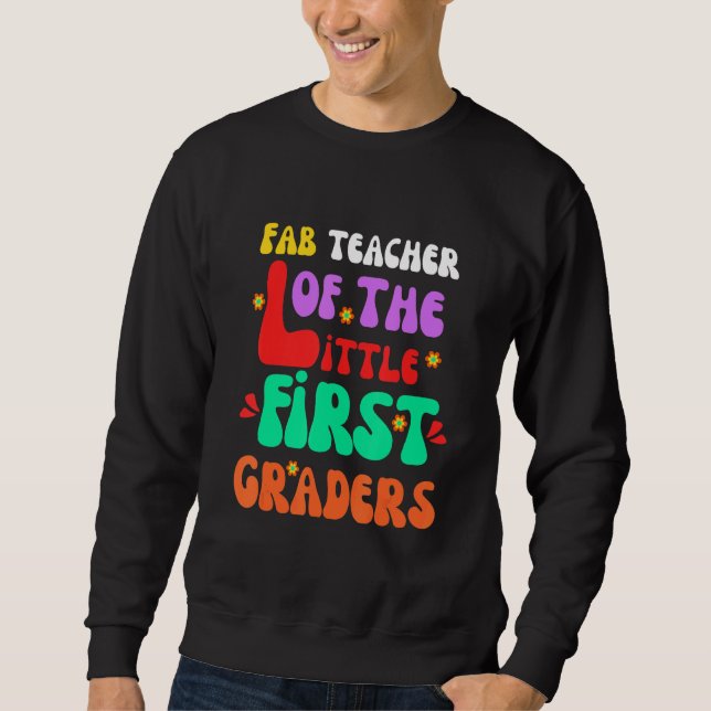 Moletom First Grade Teacher Back To School Retro (Frente)