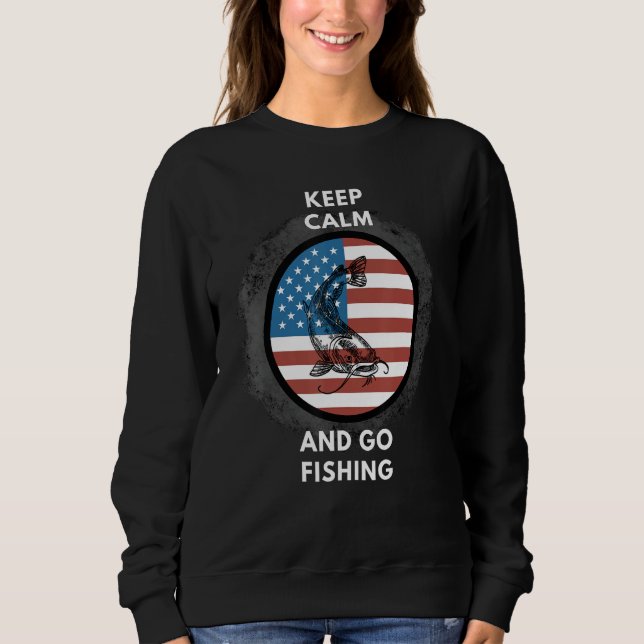 Moletom Fishing Patriotic American flag (Frente)