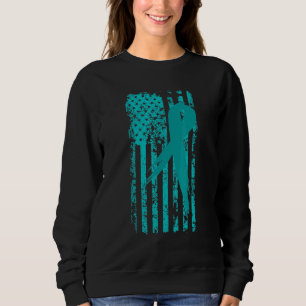 Moletom Fita Teal PTSD - Sinalizador Legal dos EUA - Eleva
