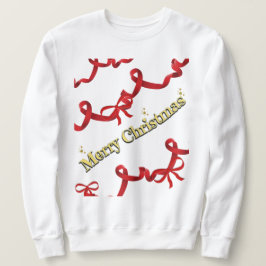 Moletom Fita vermelha e branca do Natal Mikitiez