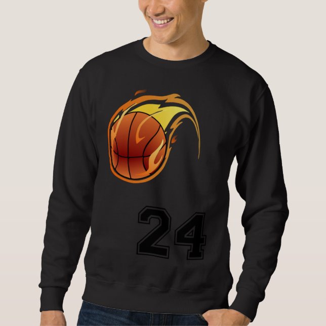Moletom Flaming Basketball with Number 24 on the Front and (Frente)