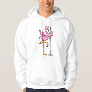 Moletom Flamingo cantando com microfone