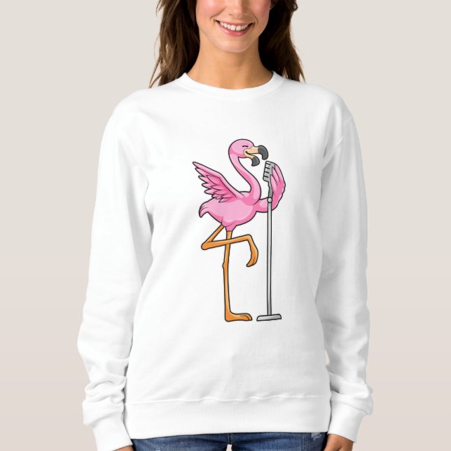 Moletom Flamingo cantando com microfone (Frente)