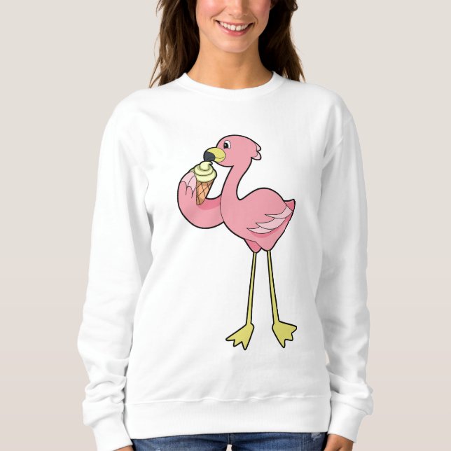Moletom Flamingo com sorvete Waffle (Frente)