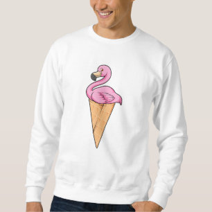 Moletom Flamingo com Waffle de Sorvete