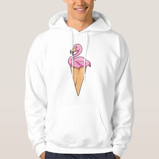 Moletom Flamingo com Waffle de Sorvete (Frente)