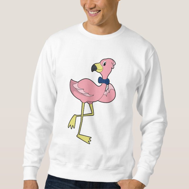 Moletom Flamingo como Cavalheiro com Gravata (Frente)
