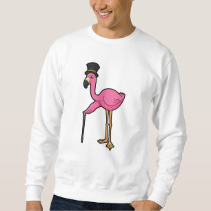 Moletom Flamingo como Grove com Chapéu e Cana