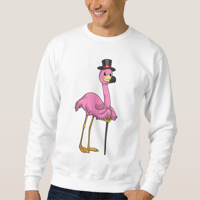 Moletom Flamingo como Pensionista com Bengala (Frente)